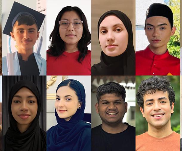 A collage of headshots featuring twelve diverse young individuals, arranged in two rows of six. The group represents a wide range of ethnicities and cultural backgrounds.
