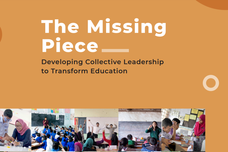 picture of the report cover for The Missing Piece with images of students and teachers