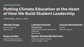 Preview image for the video "Learning Forum Putting Climate Education at the Heart of How We Build Student Leadership (Highlights)".