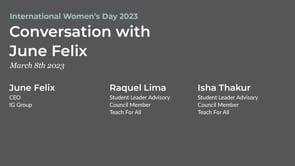 Preview image for the video "Network students in conversation with June Felix, CEO IG Group". Preview image for the video "Network students in conversation with June Felix, CEO IG Group".